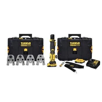 PLUMBING AND DRAIN CLEANING | Dewalt DCE210D2K 20V MAX Lithium-Ion Cordless Compact Press Tool Kit with CTS Jaws and 2 Batteries (2 Ah)